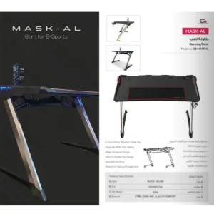 Gaming table with LED lights - oversized mousepad طاولة العاب