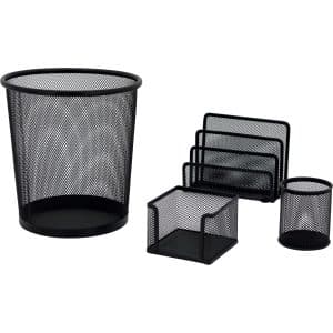 Roco Desk Set Letter Holder Small Trash Can Pencil Cup Memo Holder