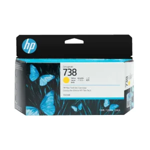 HP 738 130-ml Yellow DesignJet Ink Cartridge 498N7A