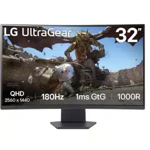 LG 32GS60QC-B UltraGear™ 1000R curved gaming monitor | QHD, 1ms (GtG), 180Hz