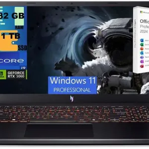ايسر نيترو V جيمنق كور i9 32GB RTX5060 8GB 15.6 بوصة 165Hz أسود — مجدد Refurbished