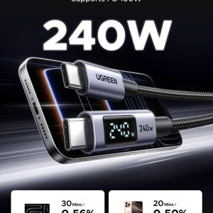 كابل USB-C UGREEN أسود 1 متر — جديد New