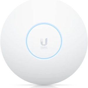 يوبيكيتي Ubiquiti Ceiling-mount WiFi6E AP with 2.5GbE, 10.2Gbps over-the-air speed and 600+ client